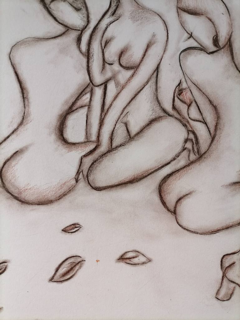 Original Expressionism Body Drawing by Wanida Rangcakanok