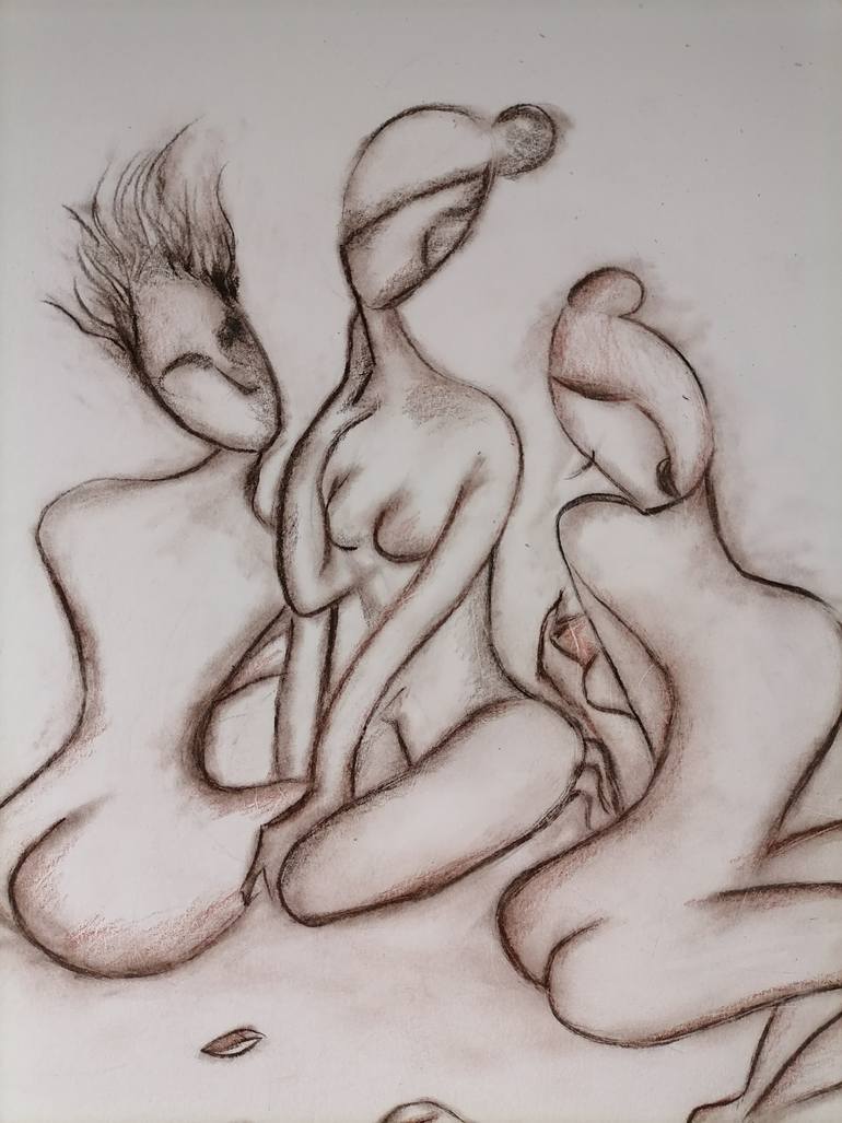 Original Expressionism Body Drawing by Wanida Rangcakanok