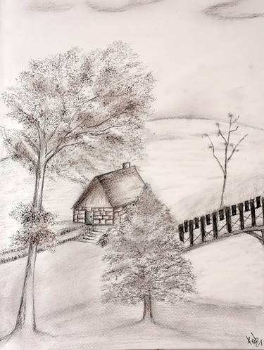 Print of Landscape Drawings by Wanida Rangcakanok