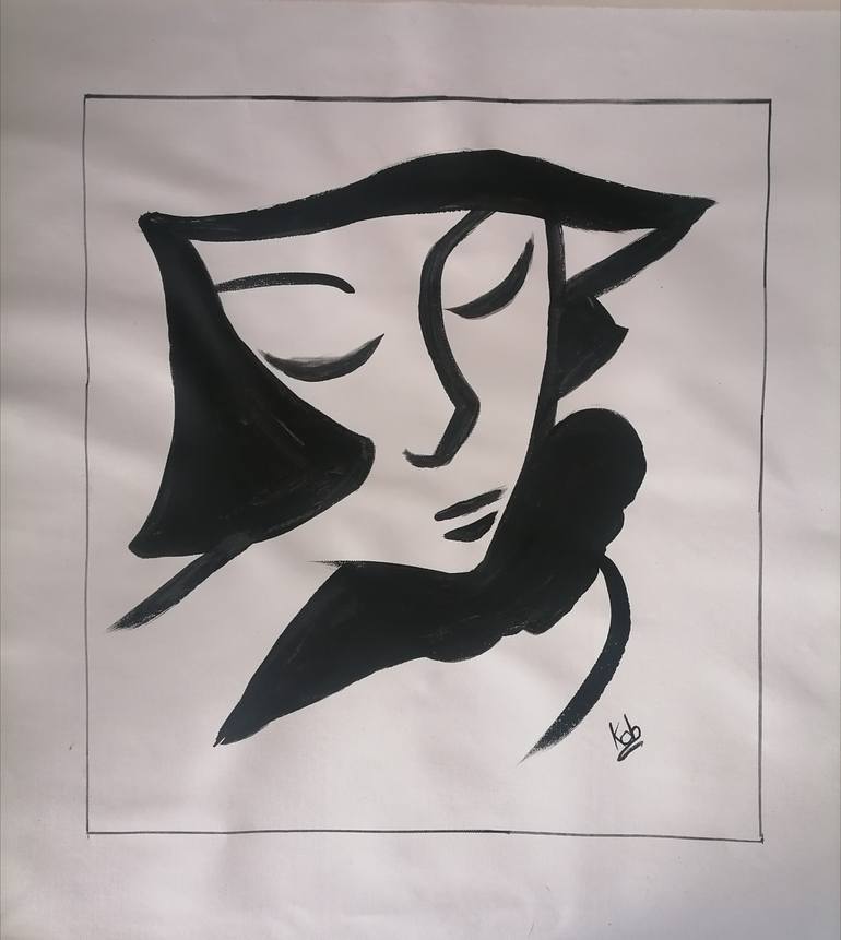 Original Black & White Women Painting by Wanida Rangcakanok