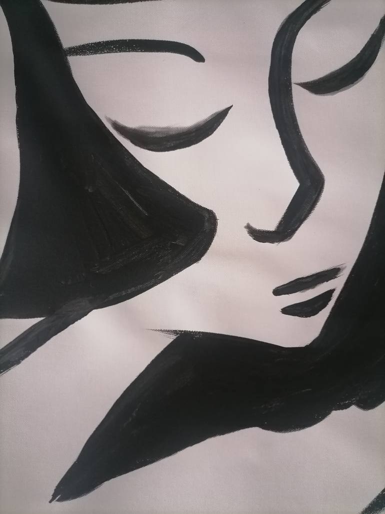 Original Black & White Women Painting by Wanida Rangcakanok