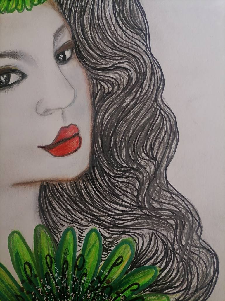 Original Modernism Women Drawing by Wanida Rangcakanok