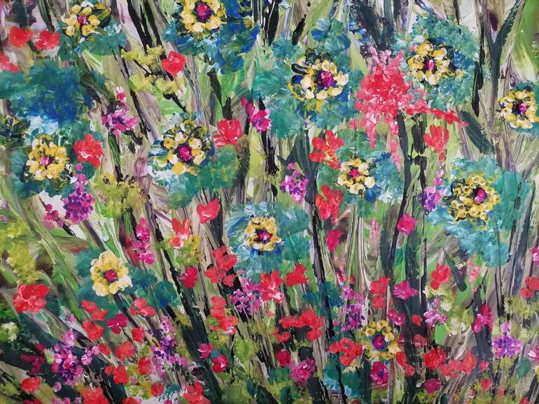 Original Contemporary Floral Painting by Wanida Rangcakanok
