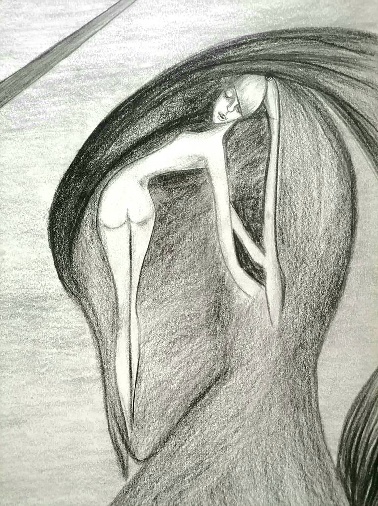 Original Black & White Still Life Drawing by Wanida Rangcakanok