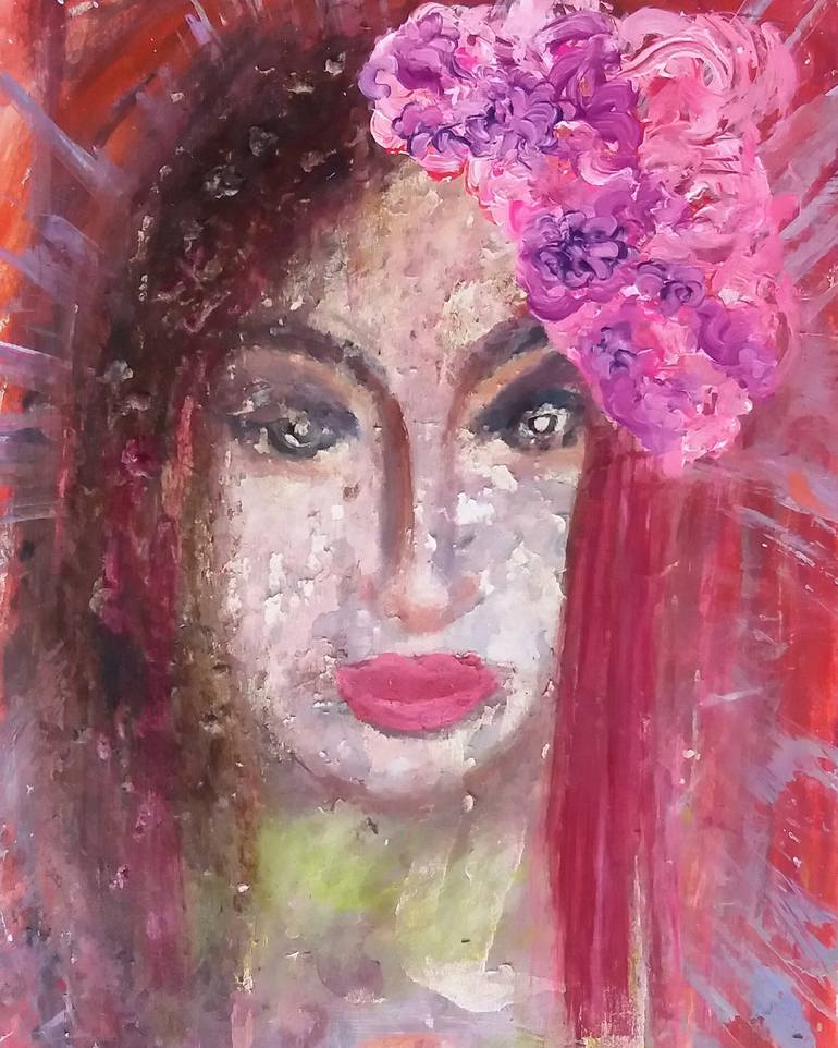 pink flowers Painting by Wanida Rangcakanok | Saatchi Art