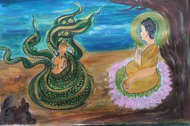 Original Figurative Religion Paintings by Wanida Rangcakanok