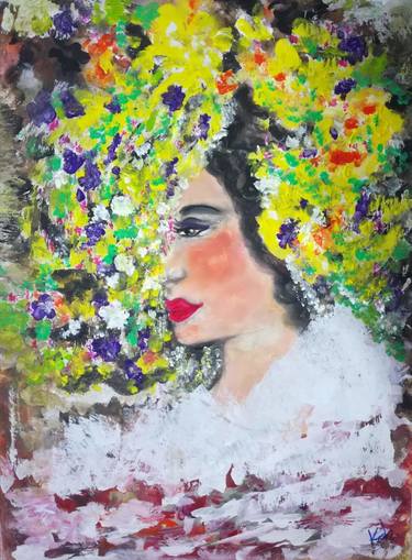 Original Fine Art Women Paintings by Wanida Rangcakanok