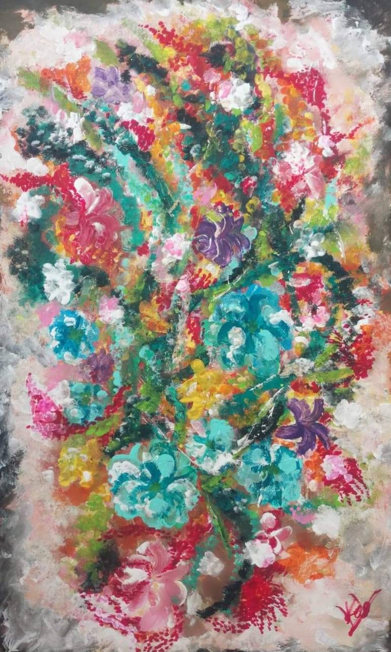 The flowers 1 Painting by Wanida Rangcakanok | Saatchi Art