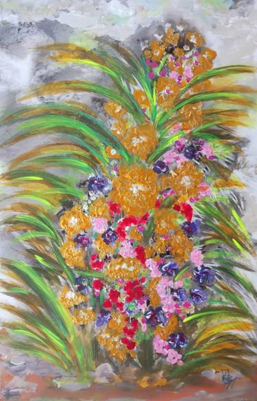 Original Impressionism Floral Paintings by Wanida Rangcakanok