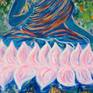 HI  there This is acrylic buddha painting on paper have the lotus and flowers I hope you will enjoy and happiness to see them When you have something to arking can contact me please. Thanks you for looking in my artwork here.