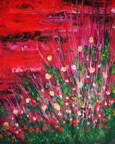 Original Impressionism Floral Paintings by Wanida Rangcakanok