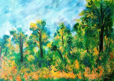 Original Expressionism Tree Paintings by Wanida Rangcakanok