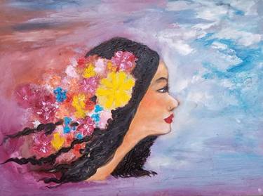 Original Expressionism Women Paintings by Wanida Rangcakanok