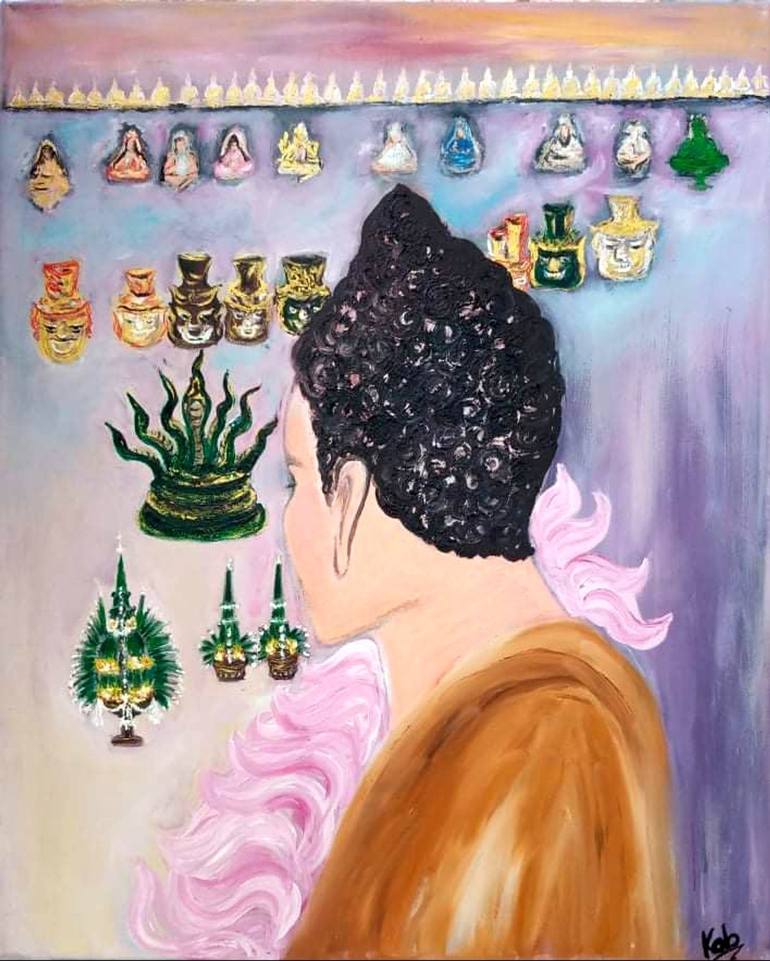 Original Expressionism Portrait Paintings by Wanida Rangcakanok