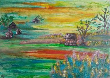 Original Expressionism Landscape Paintings by Wanida Rangcakanok