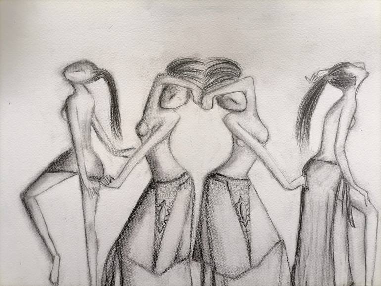 Original Expressionism Fantasy Drawing by Wanida Rangcakanok