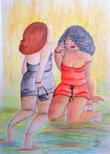 Original Contemporary Women Drawings by Wanida Rangcakanok