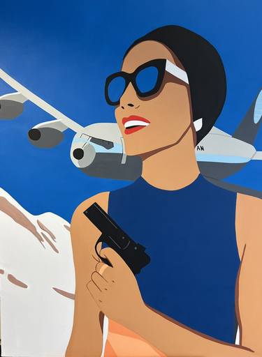 Original Airplane Painting by Zaza Minssen