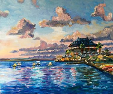 Print of Impressionism Beach Paintings by Anastasiya Kharchenko