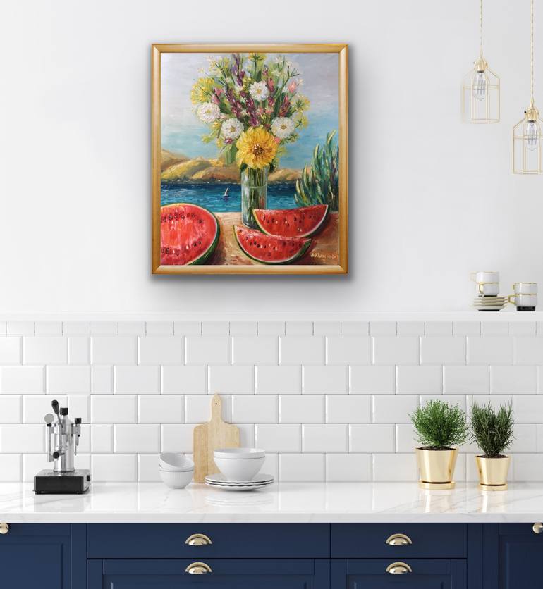 Original Folk Still Life Painting by Anastasiya Kharchenko