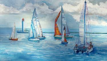 Print of Figurative Yacht Paintings by Anastasiya Kharchenko