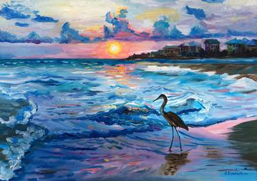 Print of Beach Paintings by Anastasiya Kharchenko