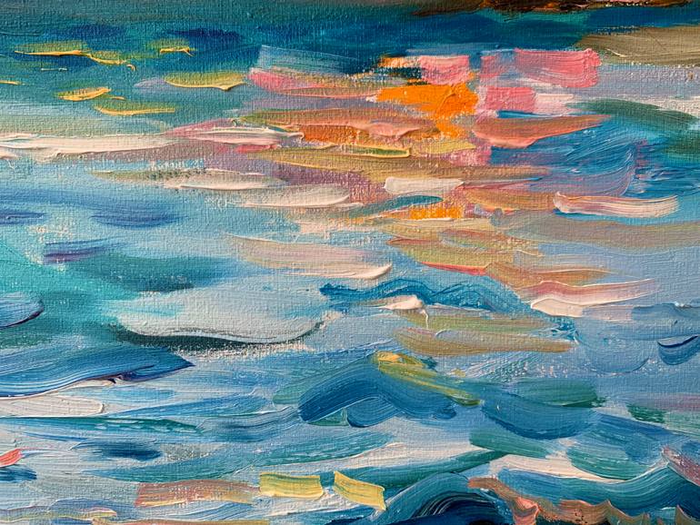 Original Expressionism Beach Painting by Anastasiya Kharchenko