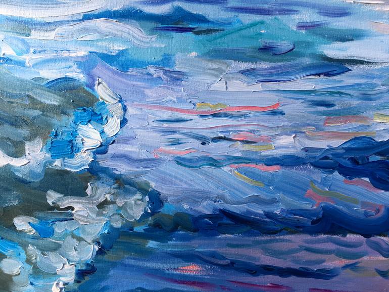 Original Expressionism Beach Painting by Anastasiya Kharchenko