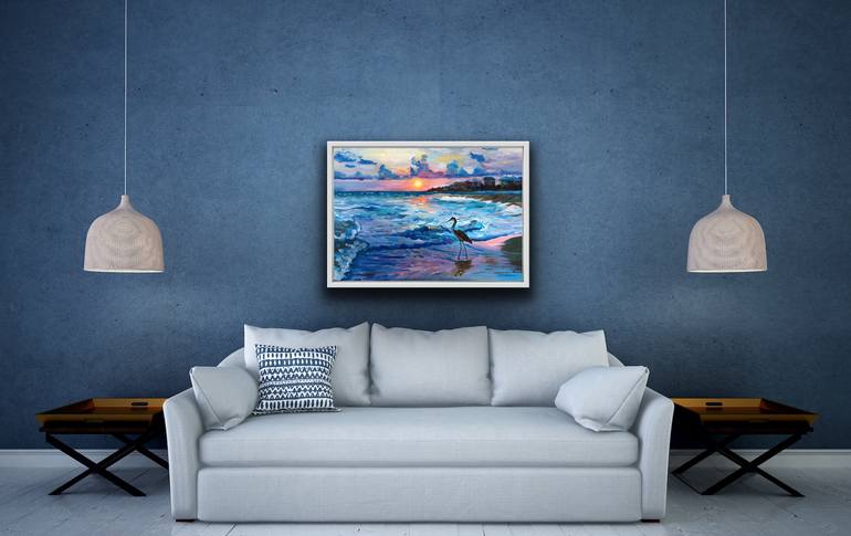 Original Expressionism Beach Painting by Anastasiya Kharchenko