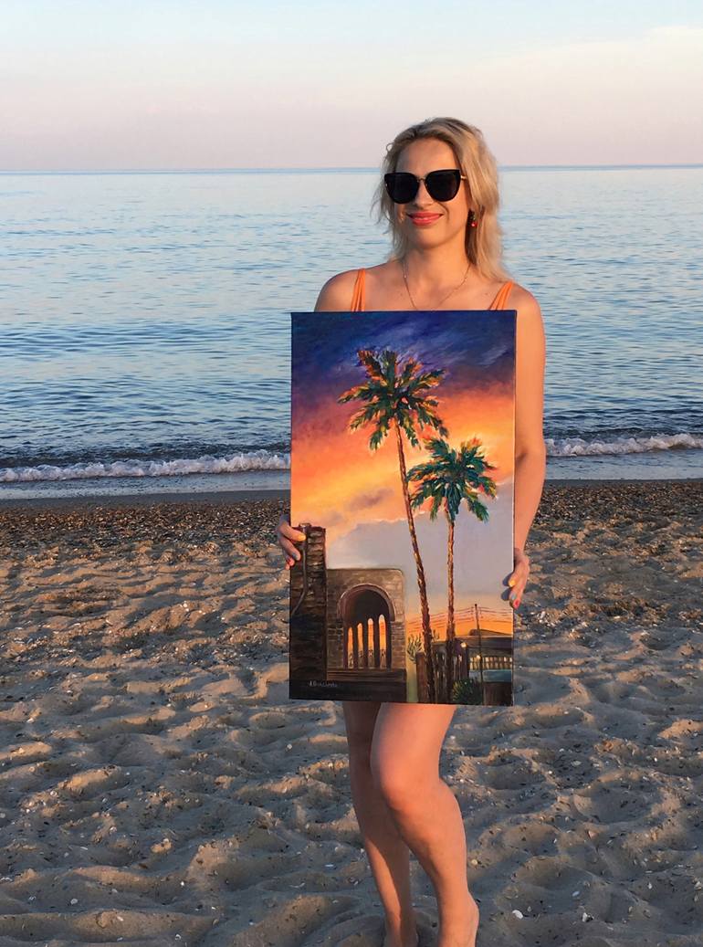 Original Expressionism Cities Painting by Anastasiya Kharchenko