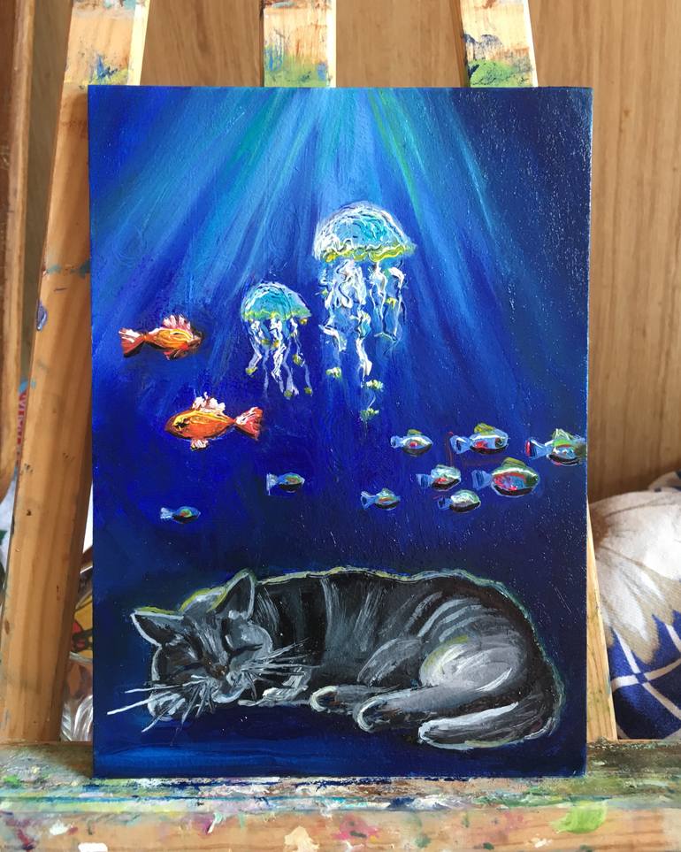 Original Figurative Animal Painting by Anastasiya Kharchenko