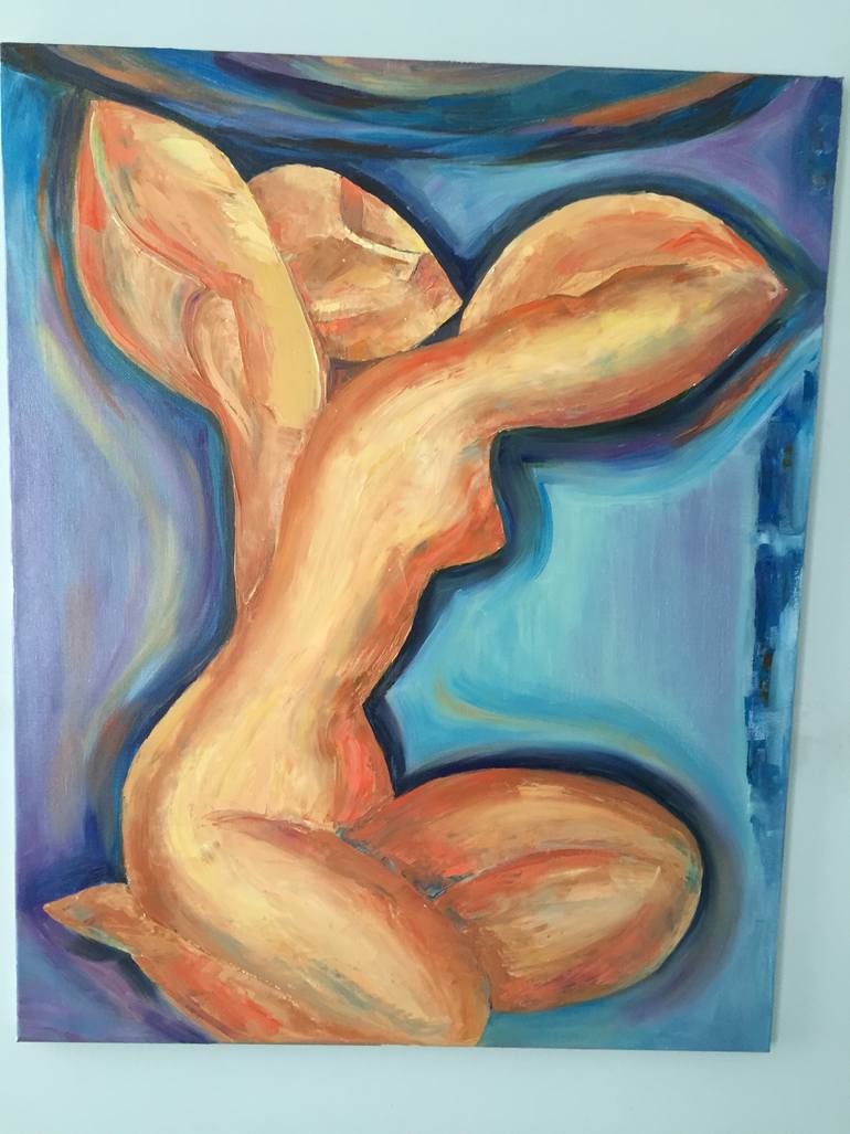 Original Abstract Expressionism Body Painting by Inna Tchernych