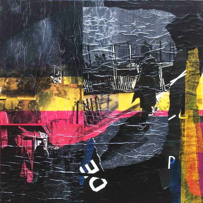 Original Abstract Expressionism Popular culture Collage by Alain Cabot