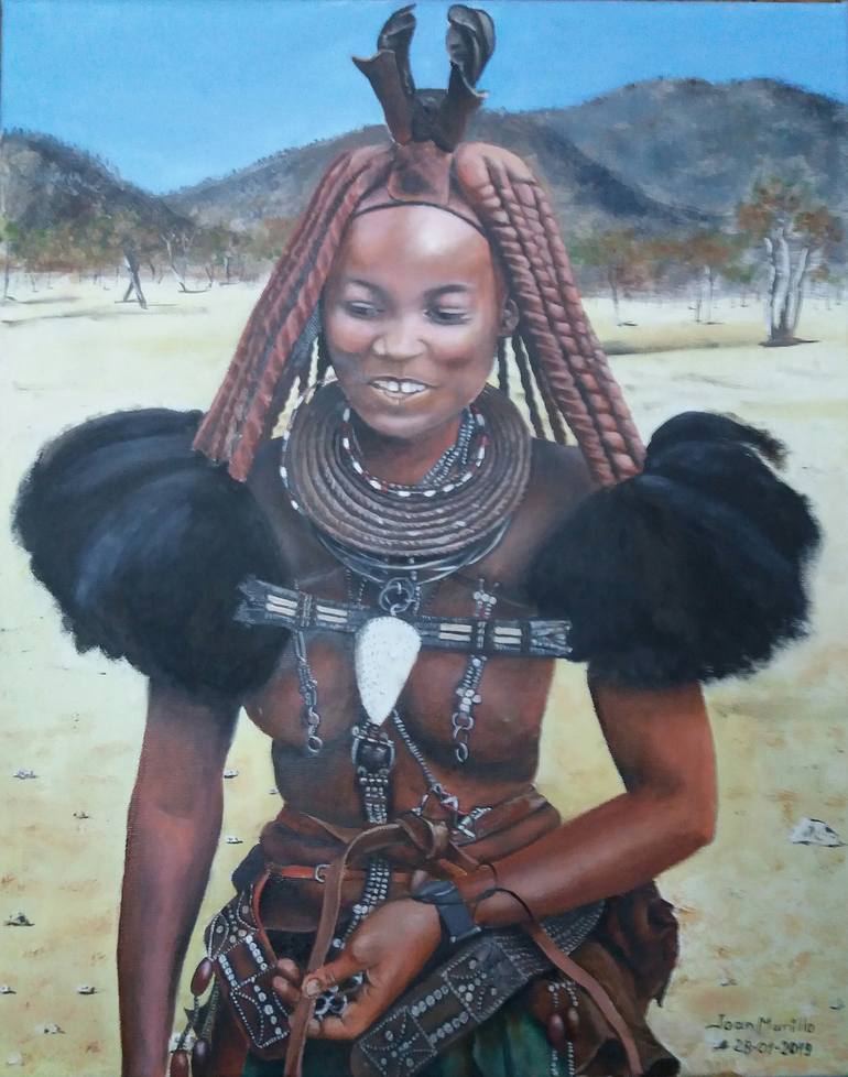 Chica Himba Painting by Joan Murillo | Saatchi Art