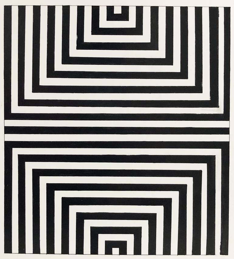 black & white, move, day and night, positive & negative, rhythm, lines,calm  Drawing by leila hassan
