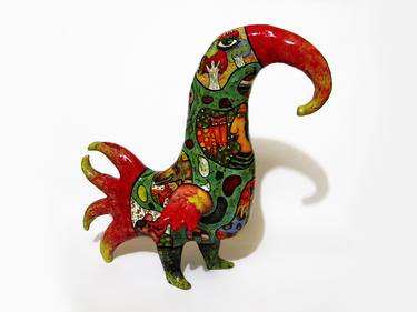 Exotic bird ceramic sculpture thumb