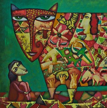 Print of Art Deco Cats Paintings by Sergey Gerasimenko