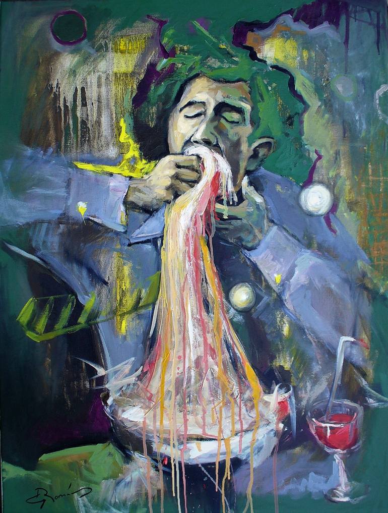 Eating lunch Painting by Romaniuc Ciprian | Saatchi Art