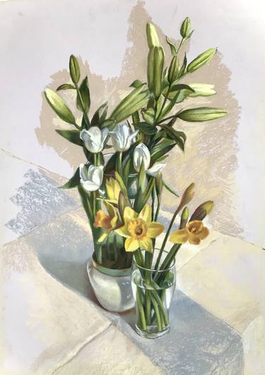 Original Floral Drawing by ELENA BEGMA