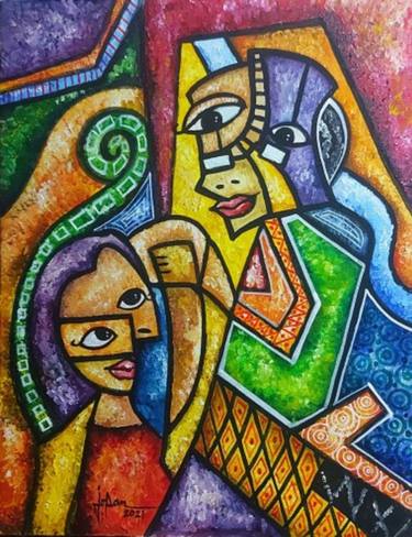 Print of Abstract Family Paintings by Joel JOPAN Panarigan