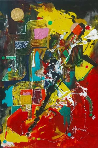 Original Abstract Expressionism Abstract Paintings by Joel JOPAN Panarigan
