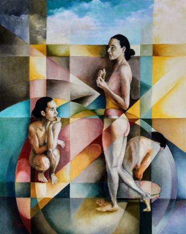 Original Figurative Geometric Paintings by Ben Jurevicius