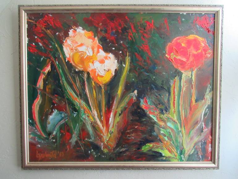 Original Expressionism Floral Painting by Luda Kruzhkova - Shulman