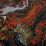 Inspired by a poem of K.Miller:
The way the river runs never changes,
It has a certain flow,
And once that flow is broken it isn't ever quite the same,
It has a path that never changes,
It has one way for it to go,
But if that will ever change no one knows...
Acrylic on canvas, pouring medium, unframed, signed on back and ready to hang