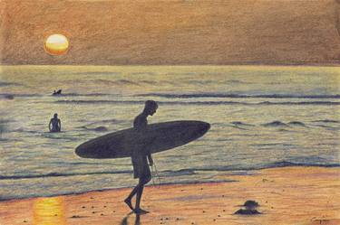 Print of Beach Drawings by Doug Crozier