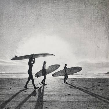 Original Photorealism Beach Drawings by Doug Crozier