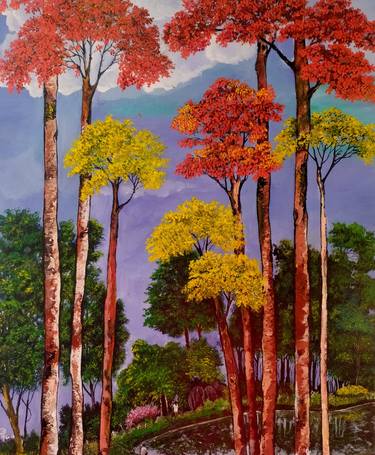 Print of Fine Art Landscape Paintings by Sangita Fand kadam