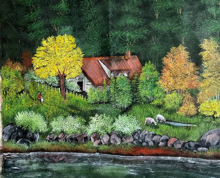Original Impressionism Landscape Painting by Sangita Fand kadam