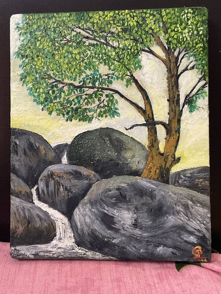 Original Minimalism Landscape Painting by Sangita Fand kadam