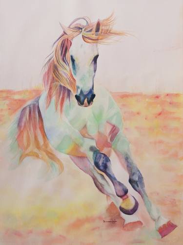 Print of Abstract Expressionism Horse Paintings by Buthaina Bucheery